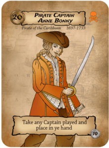 Ann Bonny pirates of the Caribbean pirate party card game women of the high seas famous female pirates