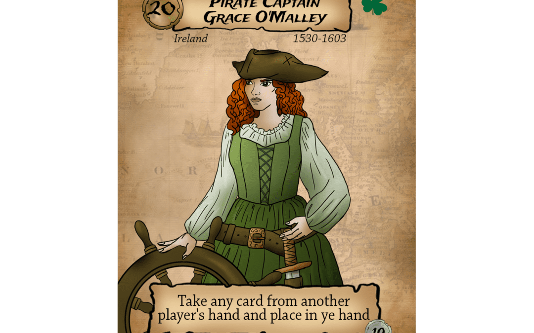 Grace O'Malley women pirate captain pirate party women of the high seas card game from Seaport Games